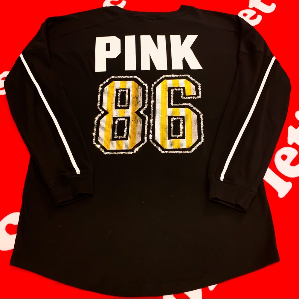 NWOT Victoria’s Secret VS PINK Tee Sequin 86 BLING Long Sleeve T-Shirt